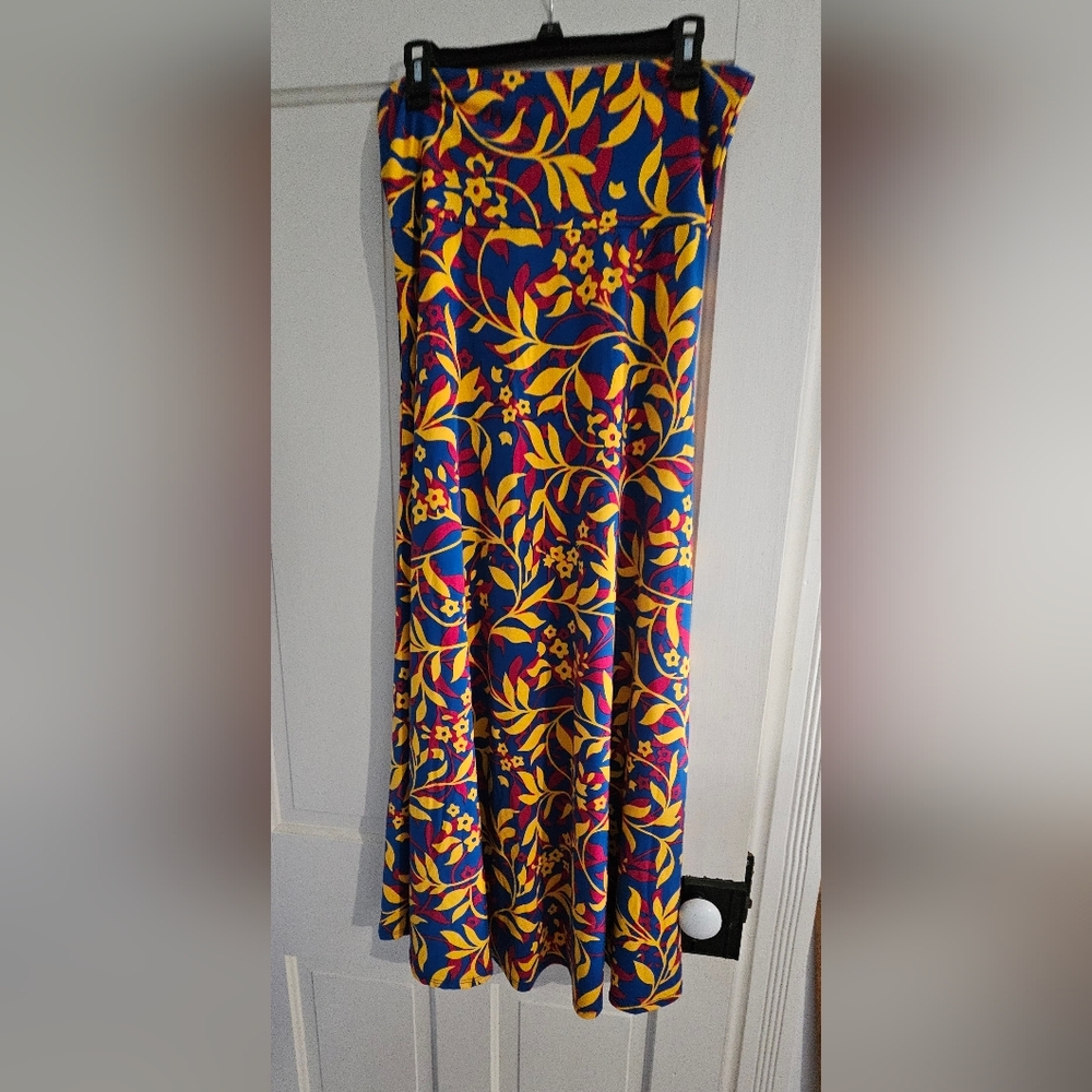 LuLaRoe Maxi Skirt - Blue and Yellow Floral